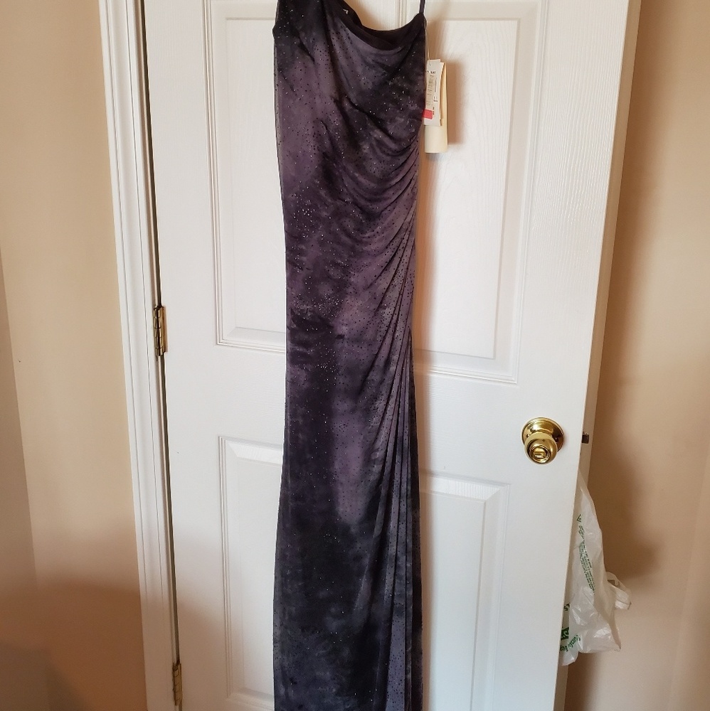 City Triangles One Shoulder Beaded long dress